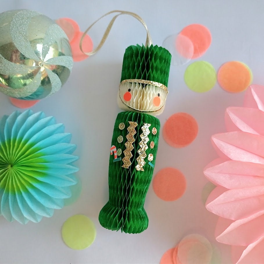 Paper Honeycomb Christmas Soldier Tree Ornaments