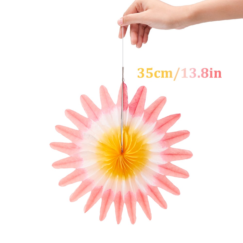 Pink Yellow Handmade Paper Flower Crafts Size Information