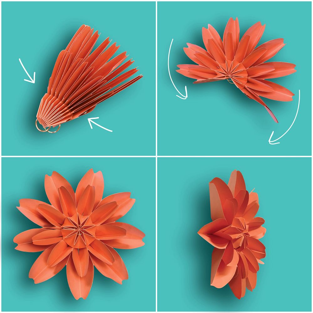 Premade Brights Paper Flowers Decorations