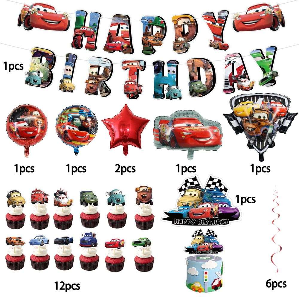 Race Cars Birthday Party Supplies Kit