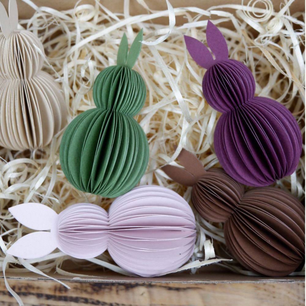 colorful bunny paper honeycomb decorations