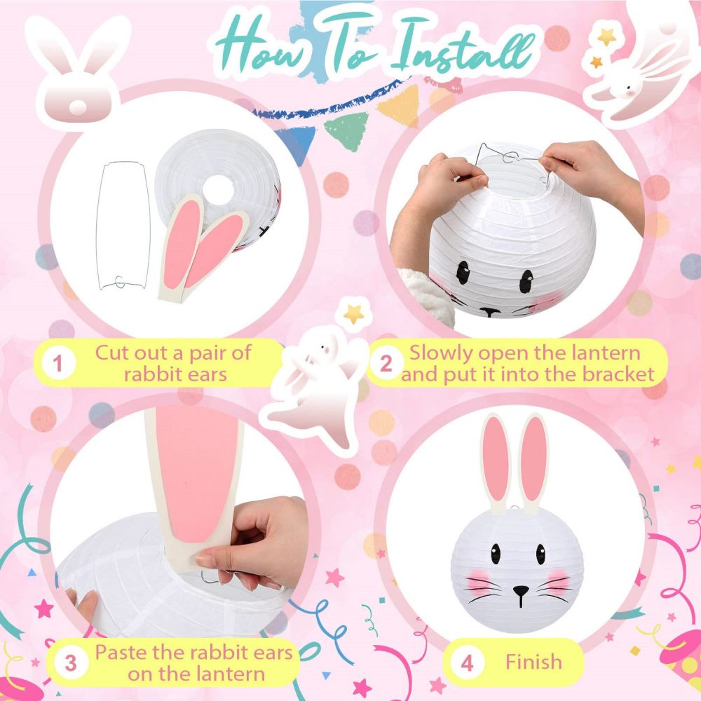 installation steps for bunny paper lanterns