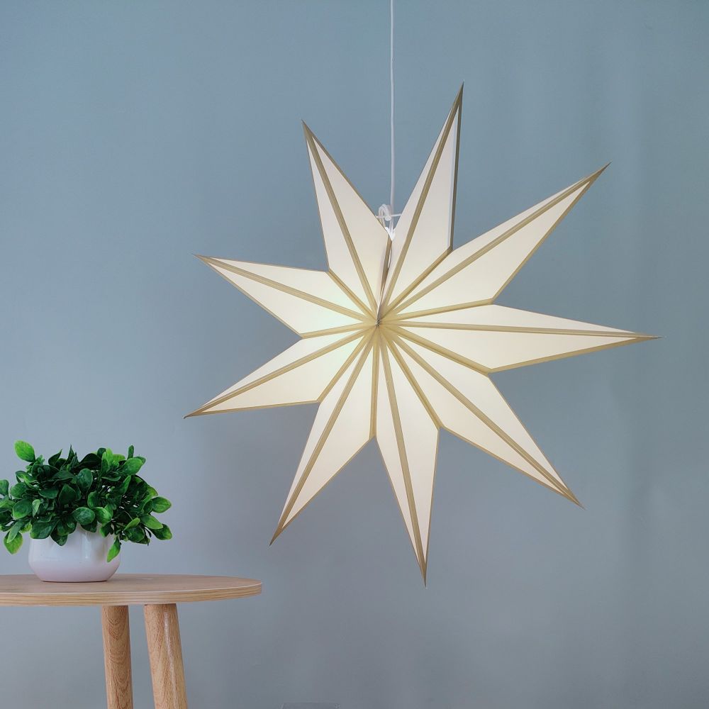 9-pointed Golden Edge Paper Star Lanterns Wall Decor