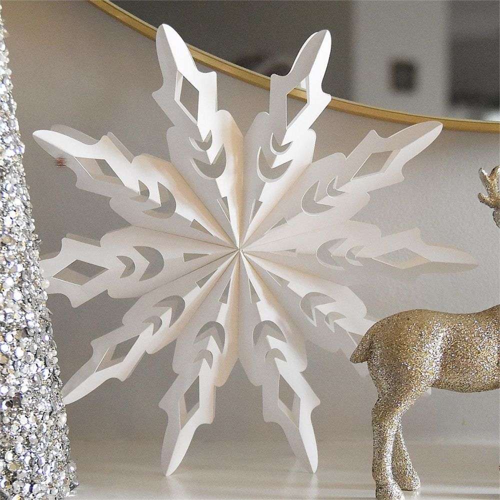 DIY Paper Snowflake Fan Template Tree Ornament
