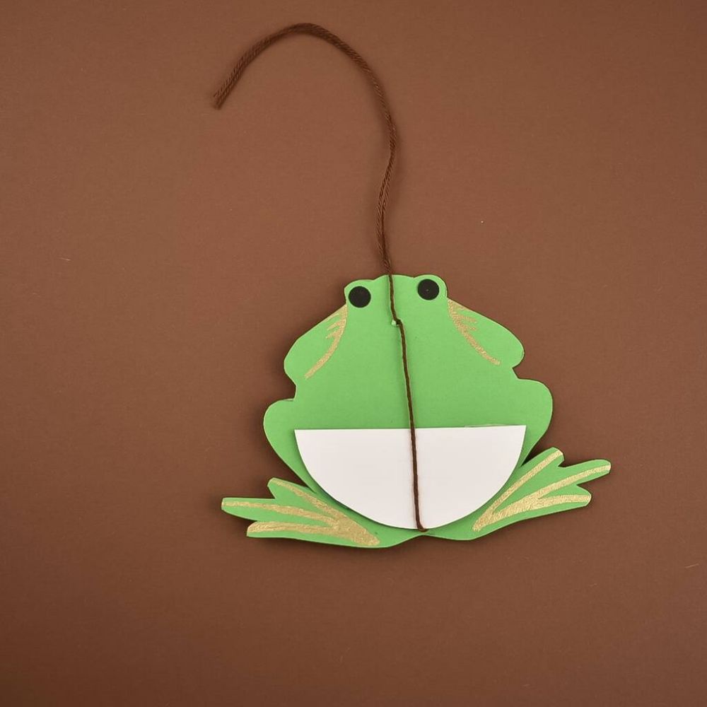 Handmade Craft Paper Frog Christmas Decoration