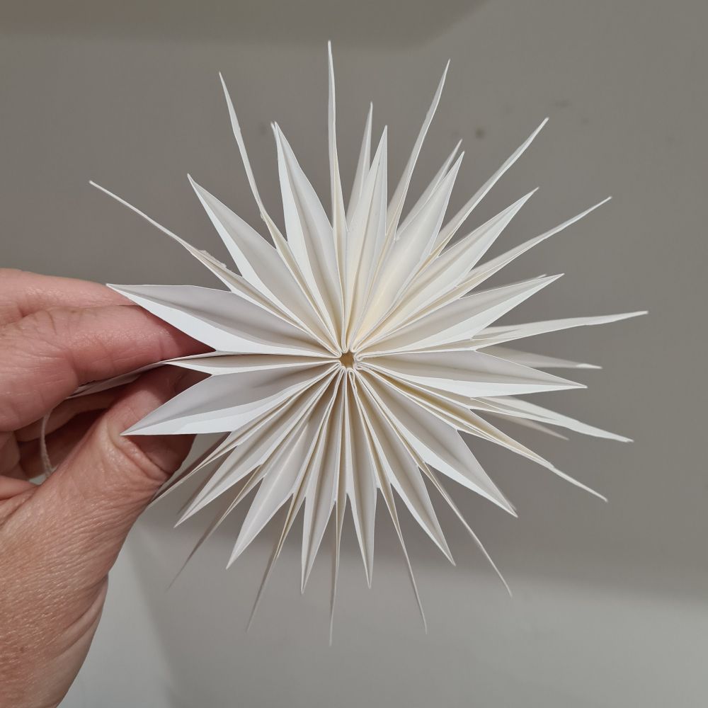 Handmade Paper Stars Snow White Flake Fan Ornament