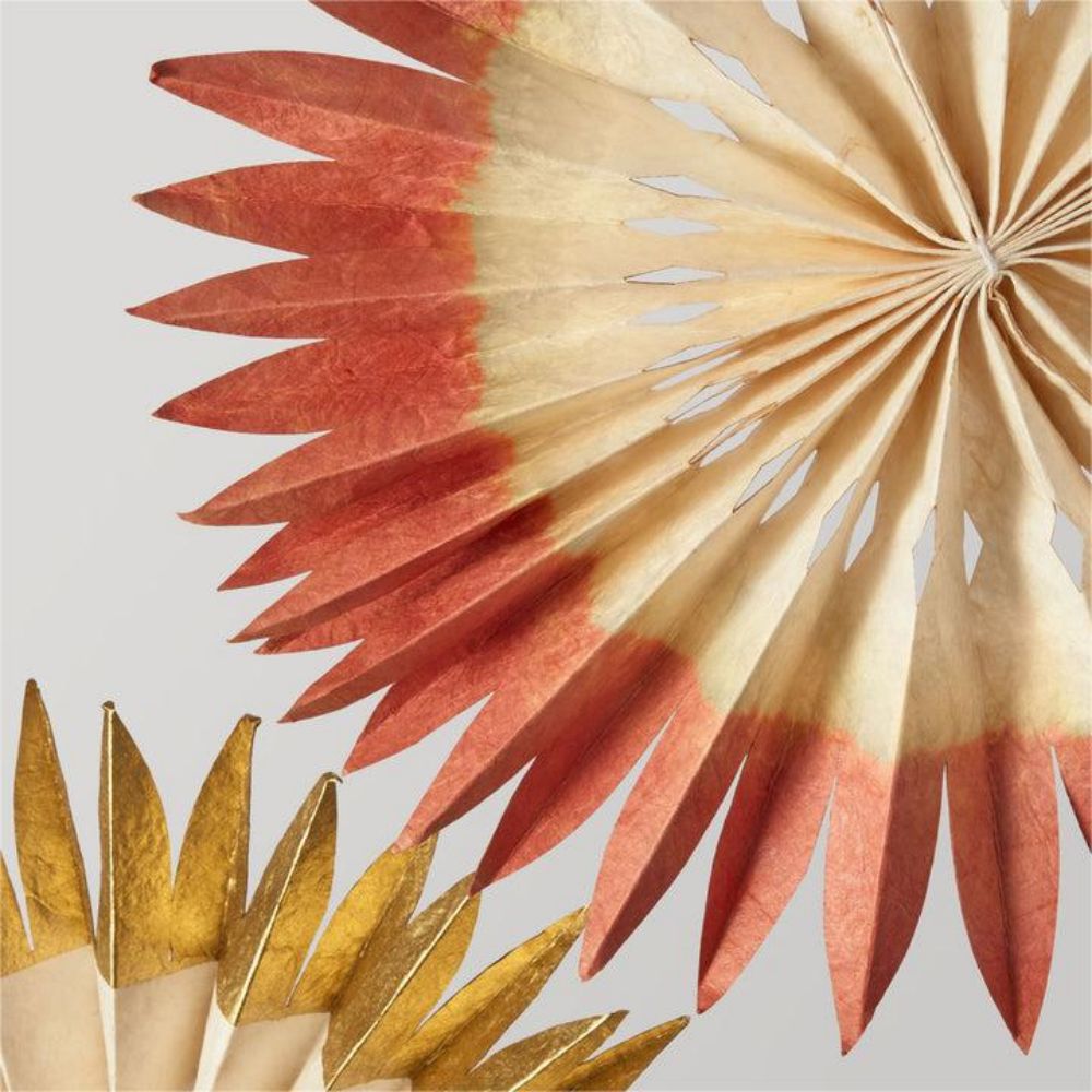 Hanging dip dyed paper fan decorations