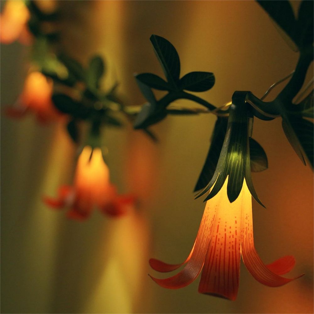New Innovation Pink Paper Flower Fairy Lights