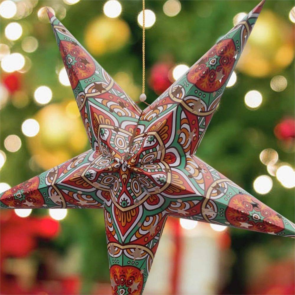 Paper Star Lights Christmas Tree Ornaments
