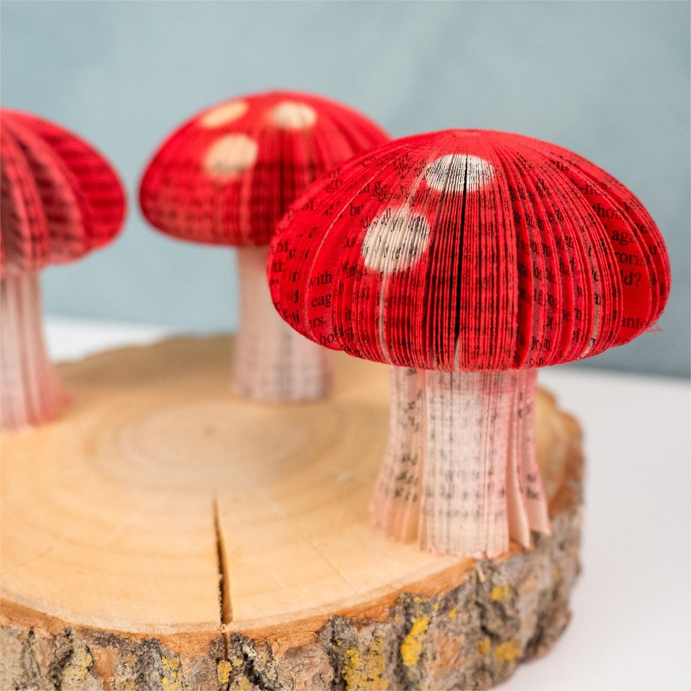 Red Mini ECO-friendly Mushrooms Honeycomb Paper Decorations