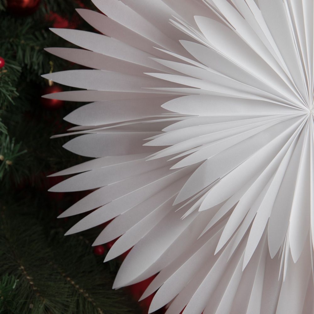 White Paper Snowflake Fan Decor