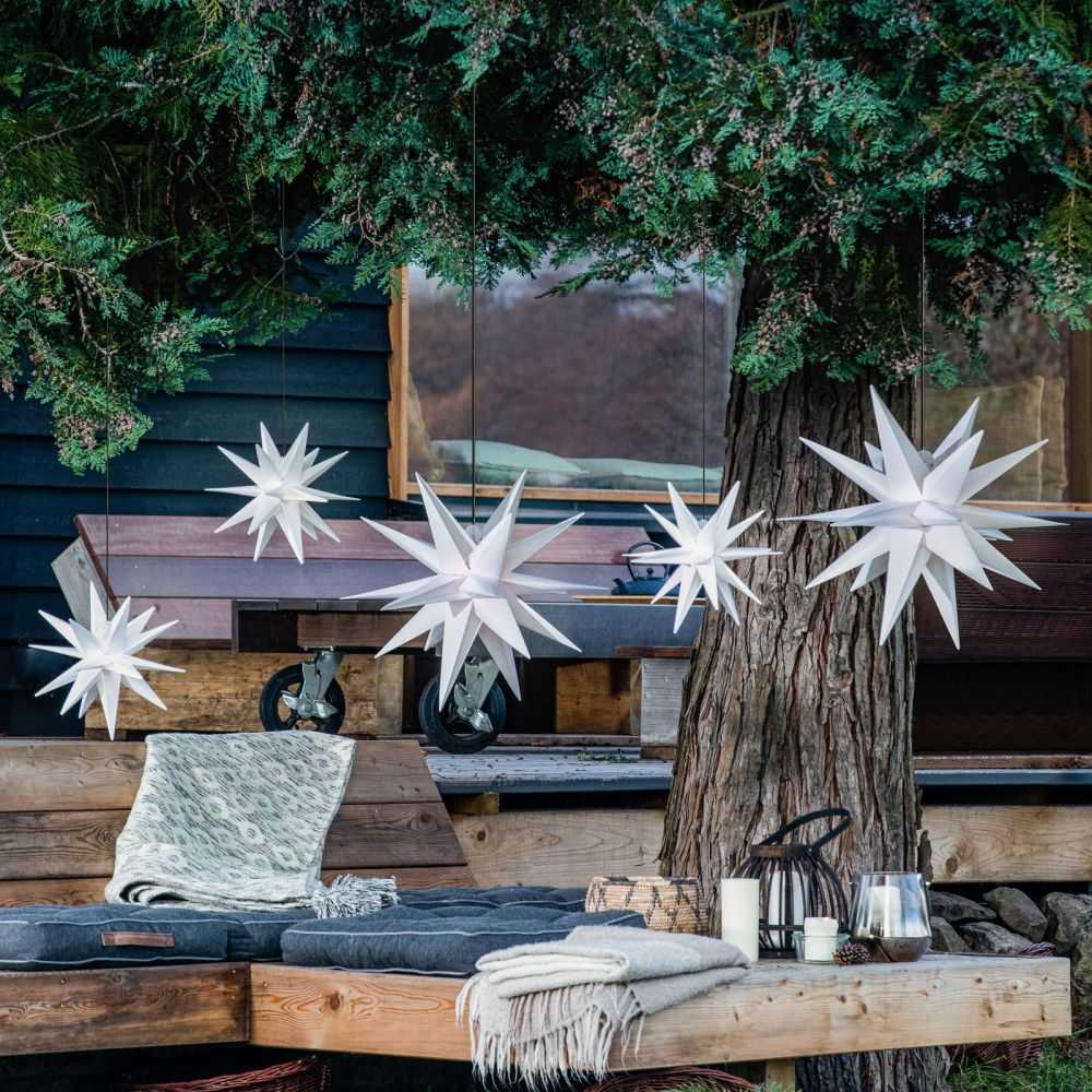 White Plastic Star Lamp LED Star Light Outdoor