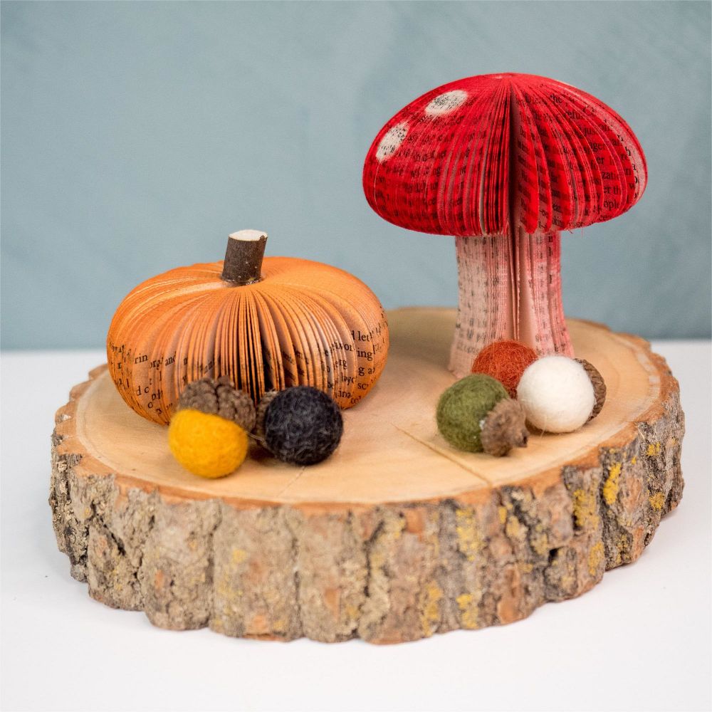 mini Pumpkin and Mushroom Honeycomb Paper Crafts