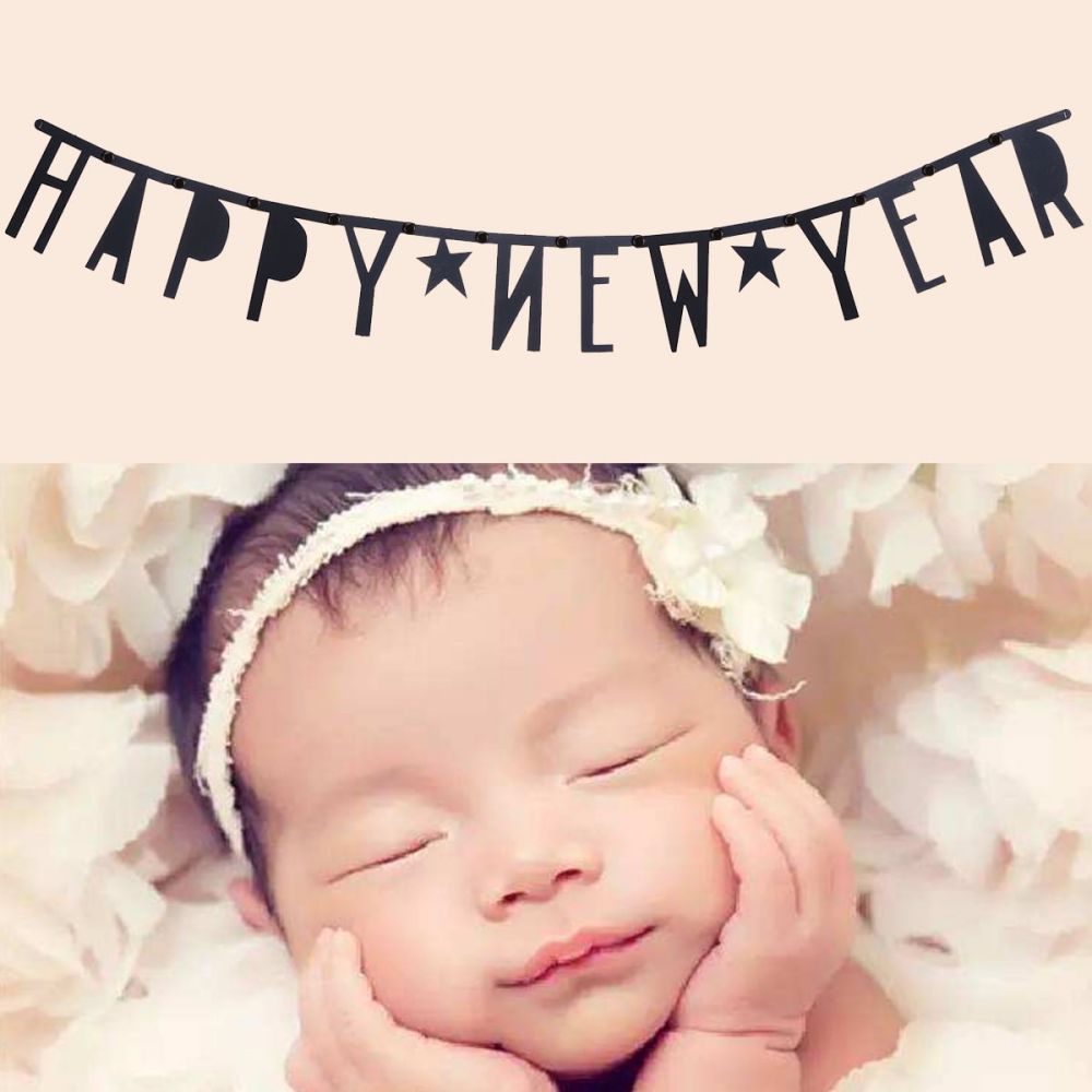 New Year's Eve Party Bunting Banner with 2 Stars Party Decorations
