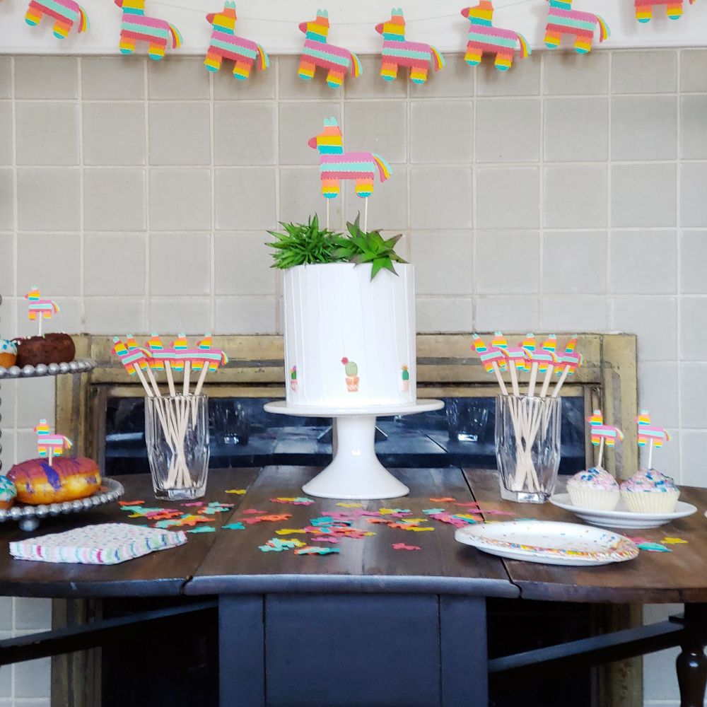 Bulk Donkey Pinata Paper Cupcake Toppers