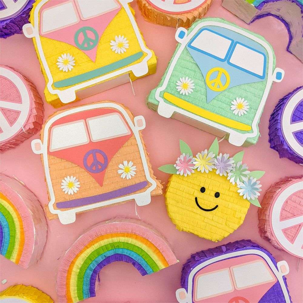 Hippie Van Mini Pinata Two Groovy Party Personalized Pinatas