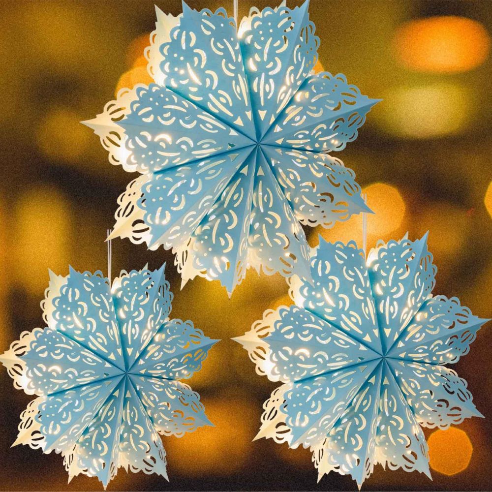 blue paper star lanterns -5