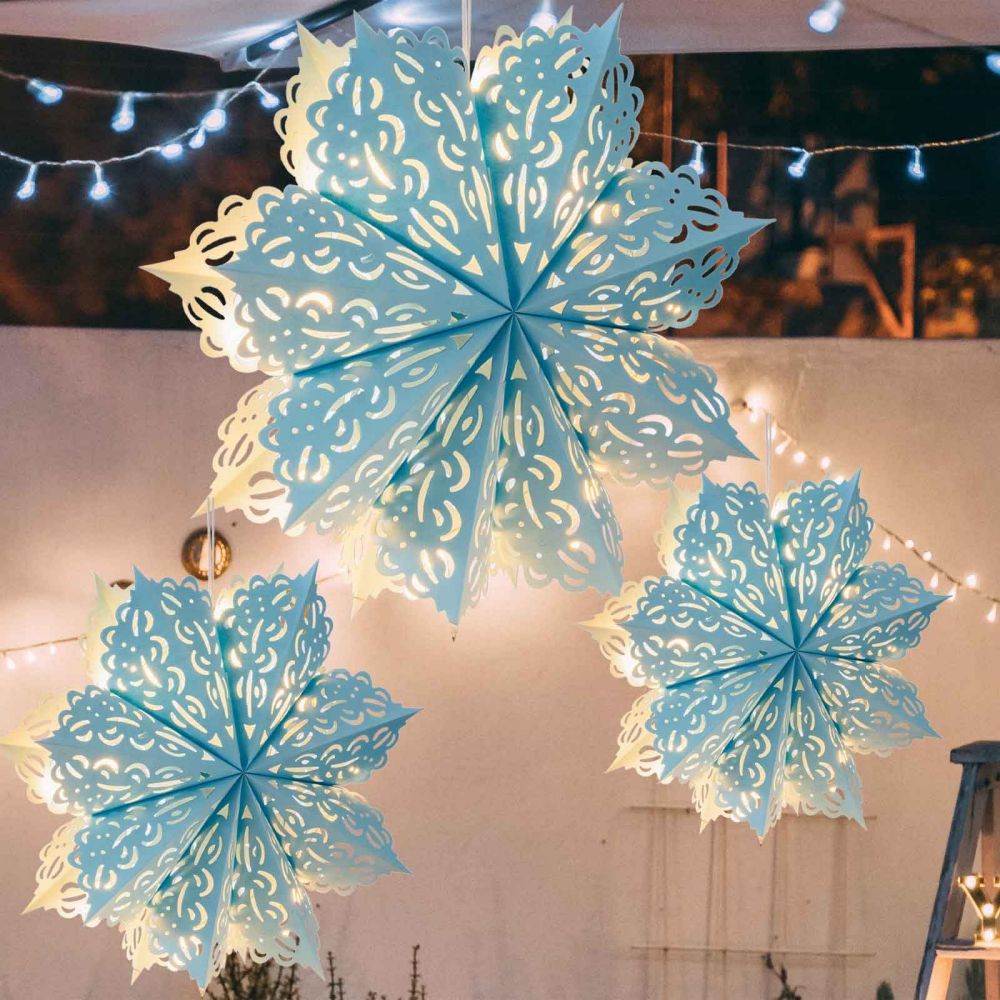 blue paper star lanterns -6