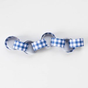 Blue Gingham Colorful Paper Chain