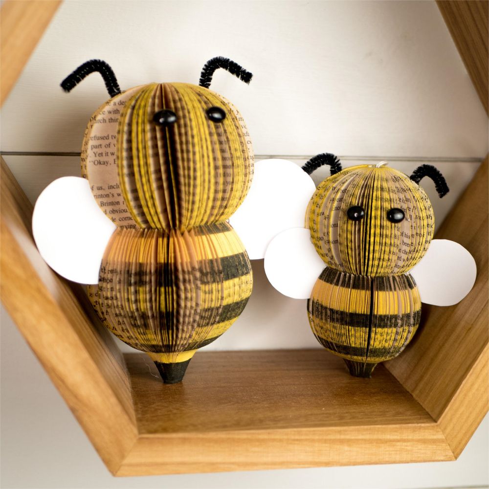 Book Art Bee Decor Baby Shower Book Page Crafts