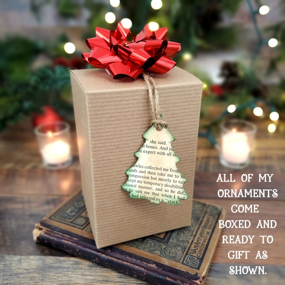 Book Christmas Tree Ornament Folded Book Page Gift