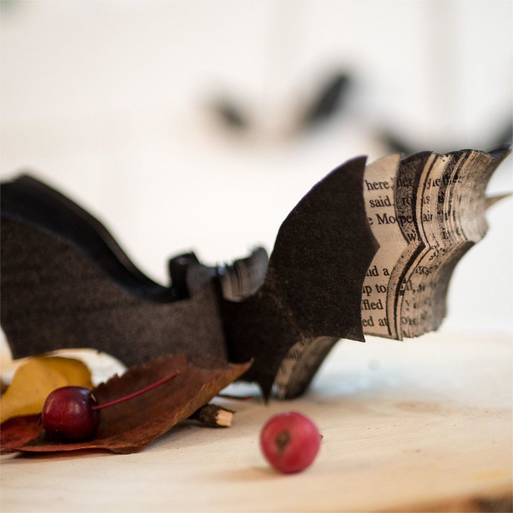 Book Page Bats Halloween Party Decor