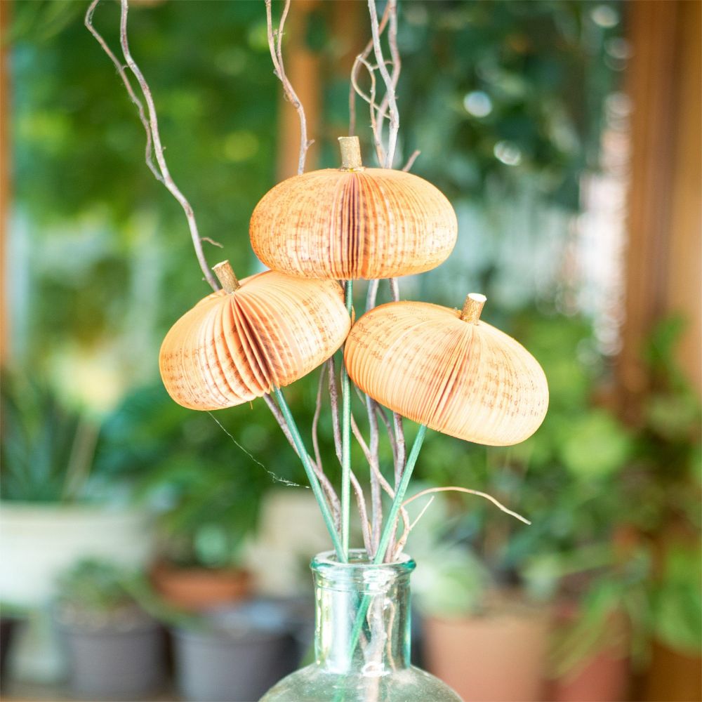 Book Page Craft Pumpkin Cutie Stems Thanksgiving Table Decor
