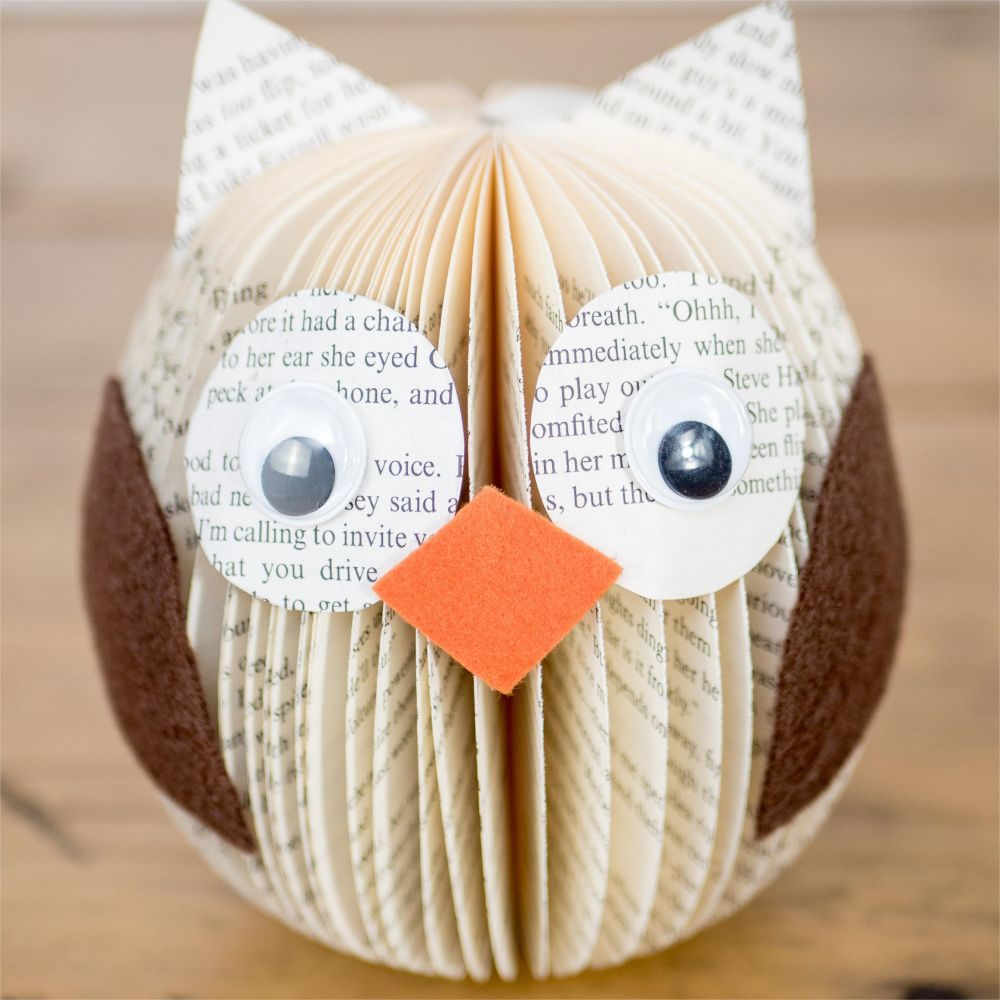 Book Page Mama and Baby Owl Book Crafts Factory