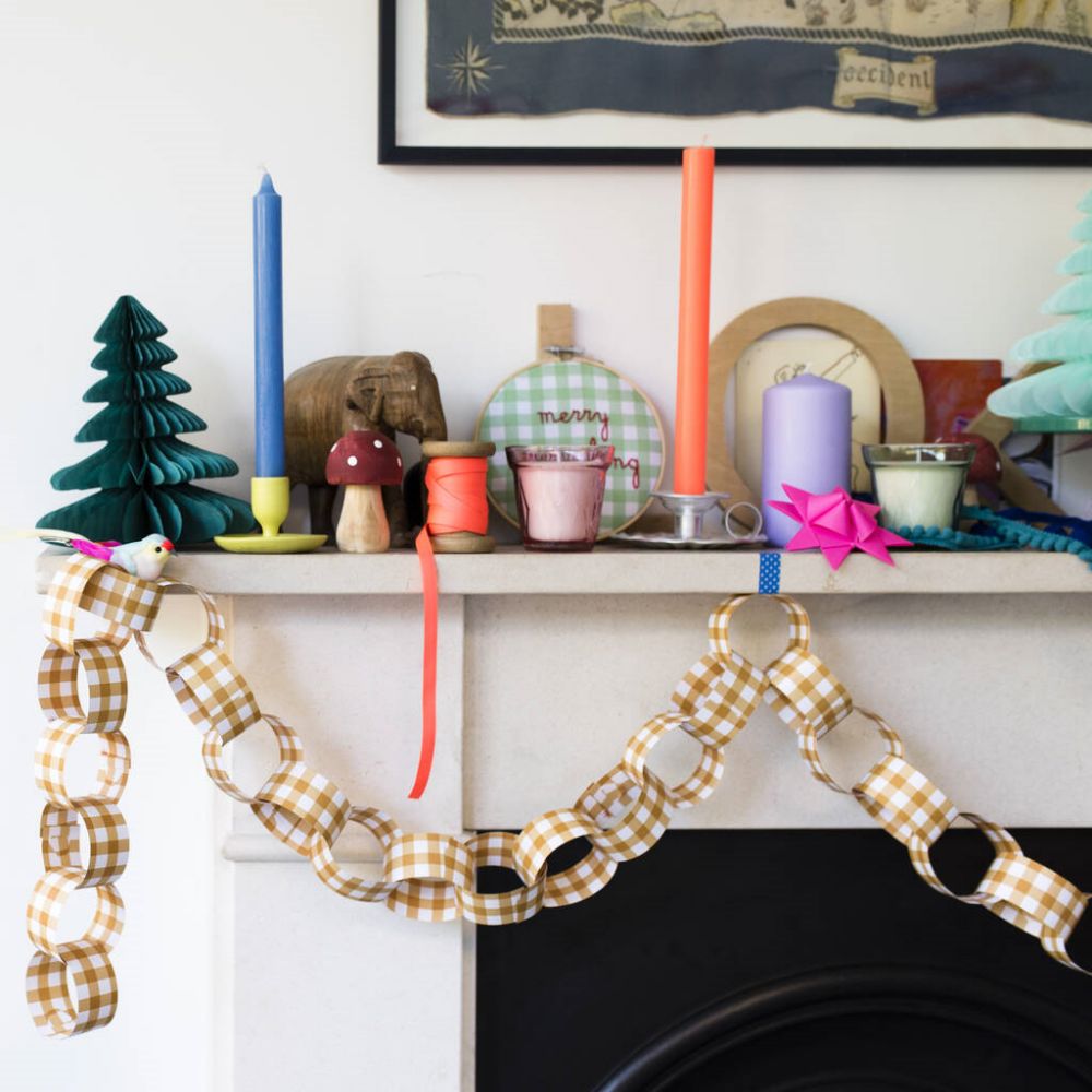 Custom Gingham Colorful Paper Chain Kit