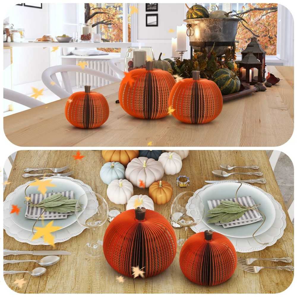 Fall Decor 3D Pumpkins Handmade from a Book for Thanksgiving Party Gift