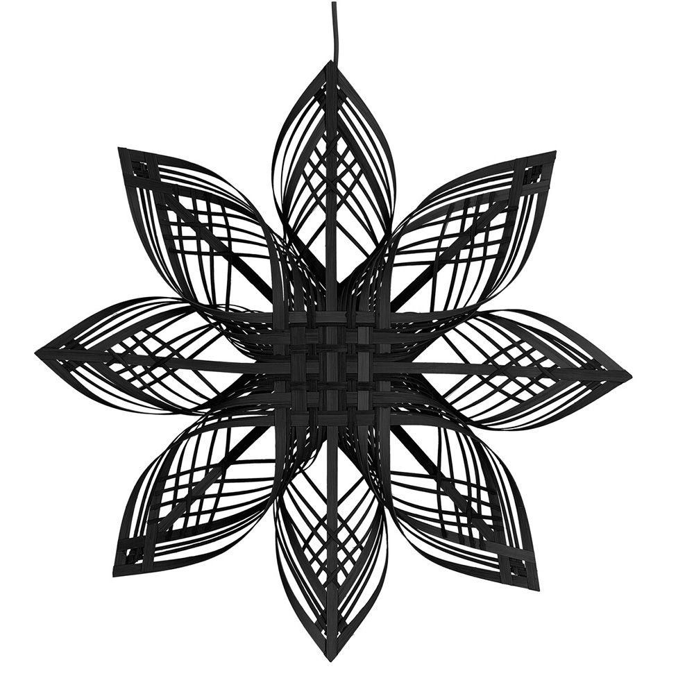 Handmade Black Rattan Woven Star Decoration