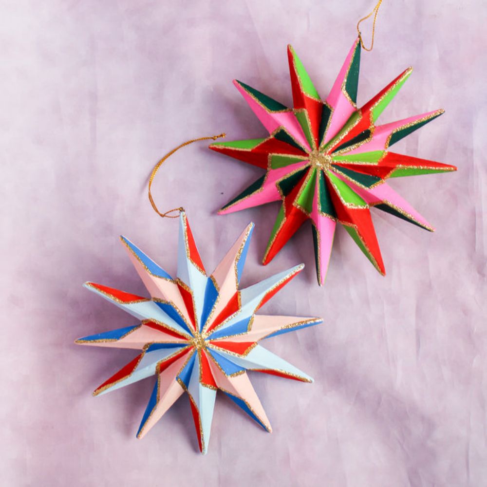 Paper Pinwheel Star Decorations
