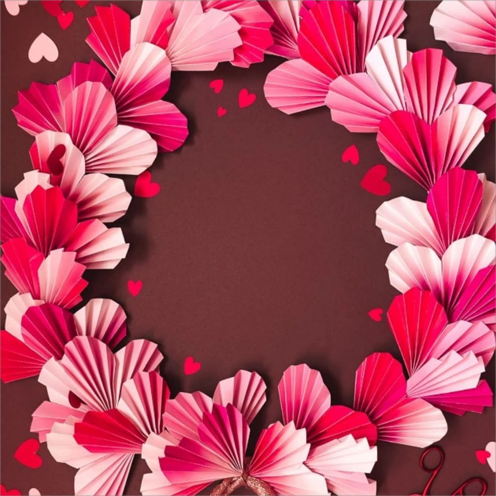 Accordion Paper Heart Wreath Valentine's Day Wreath