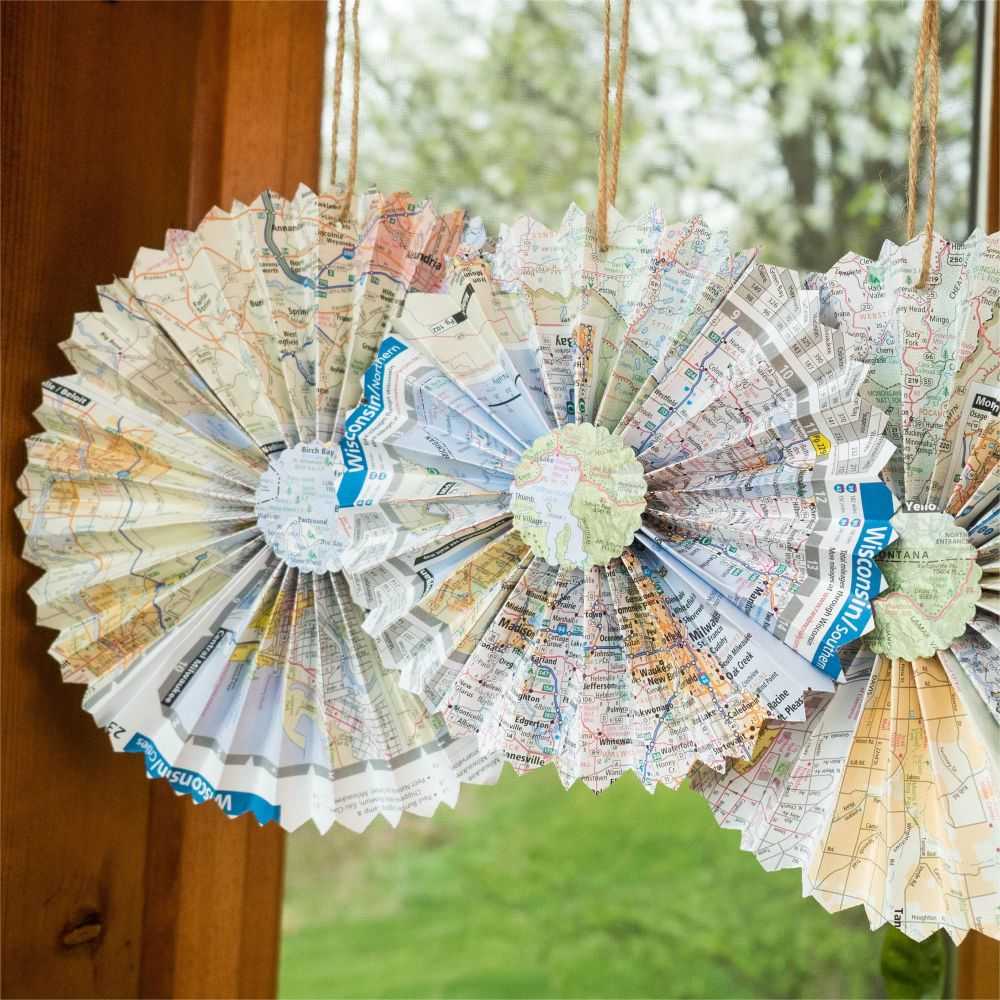 Adventure Travel Theme Decor Paper Rosettes Decorative Fans
