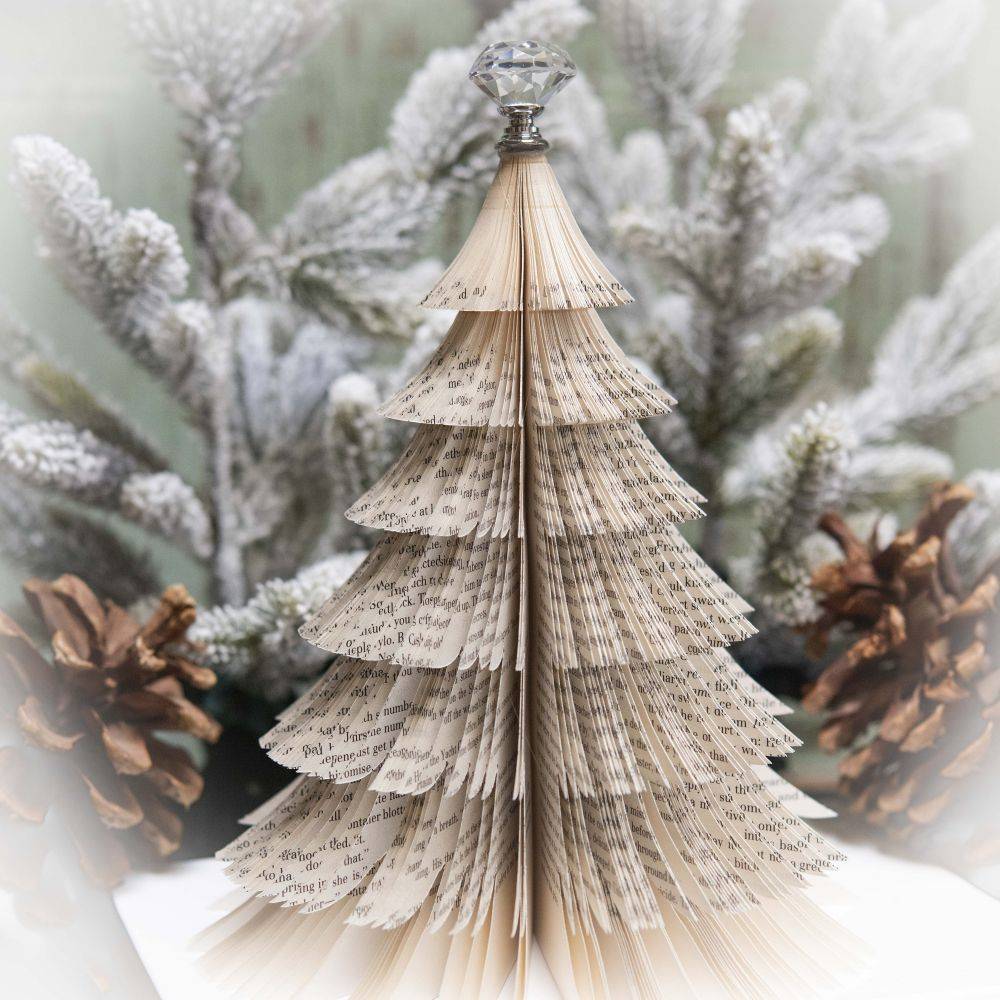 Book Christmas Tree Honeycomb Book Page Crafts