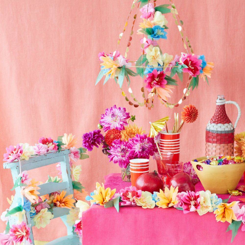 Bright Blossom Chandelier Crafts Paper Floral Home Decorations