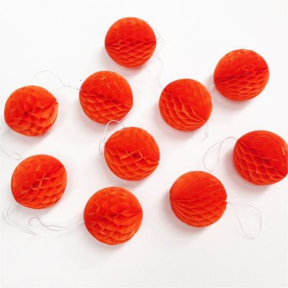 Bright Red Mini DIY Paper Honeycomb Balls For Gift