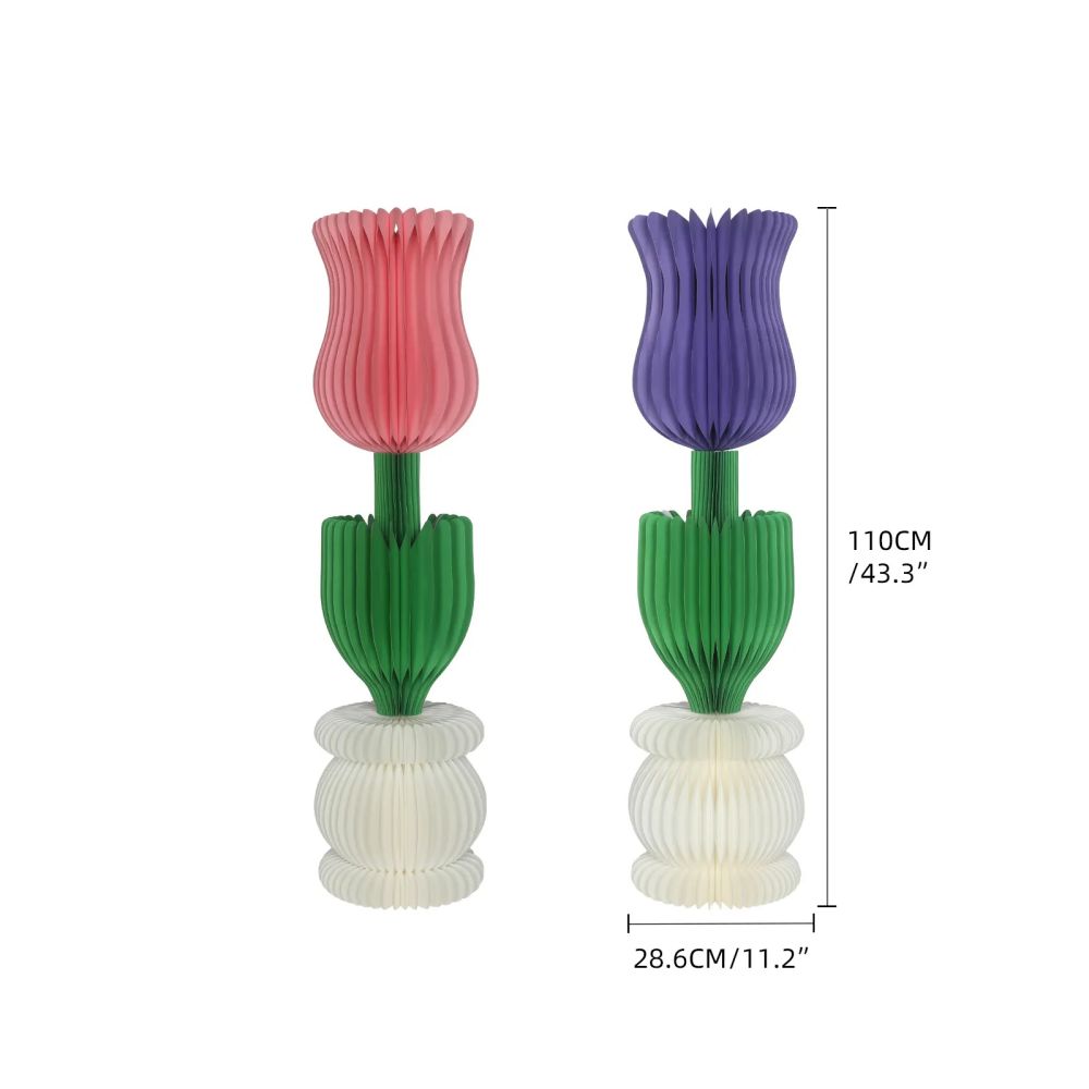Custom High Quality Paper Honeycomb Tulip Flower Size