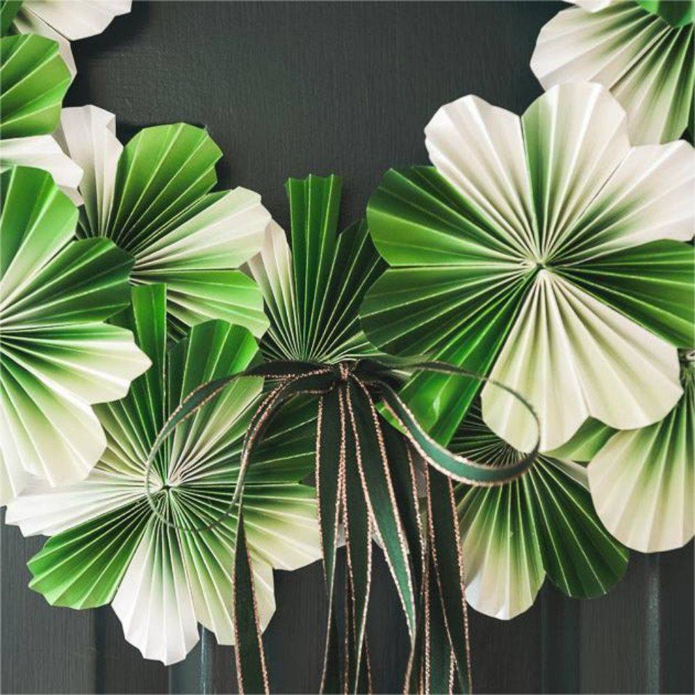 DIY Accordion St. Patrick's Day Wreath Green Gradient Wreath Crafts