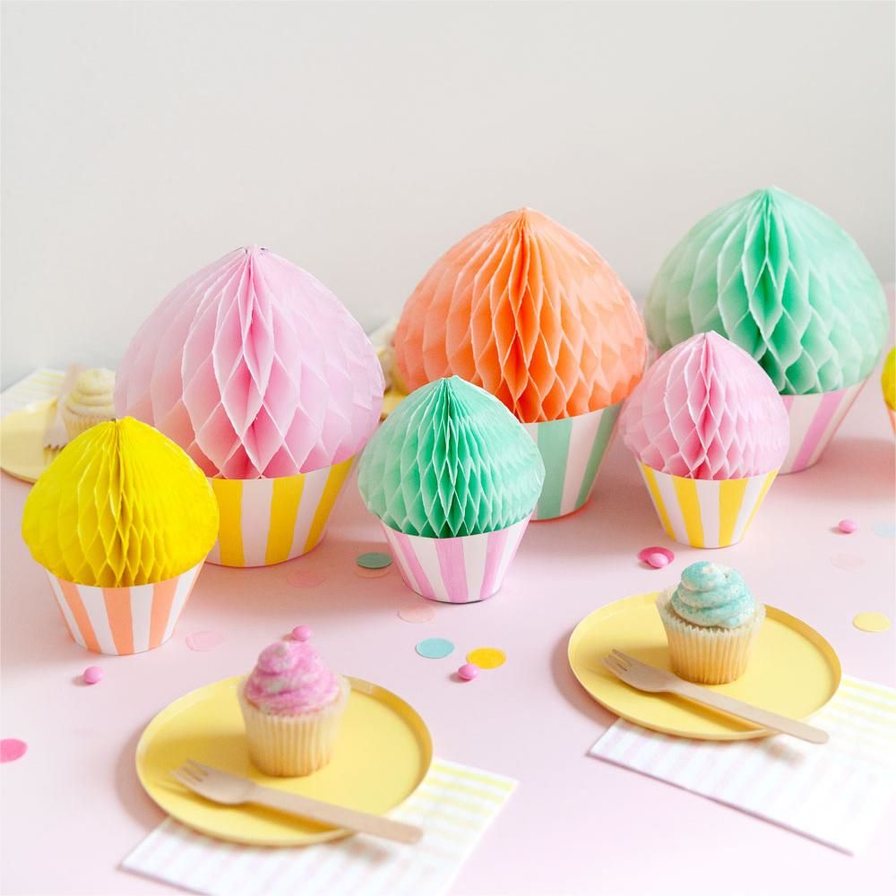 DIY Honeycomb Cupcakes Handmade Paper Crafts
