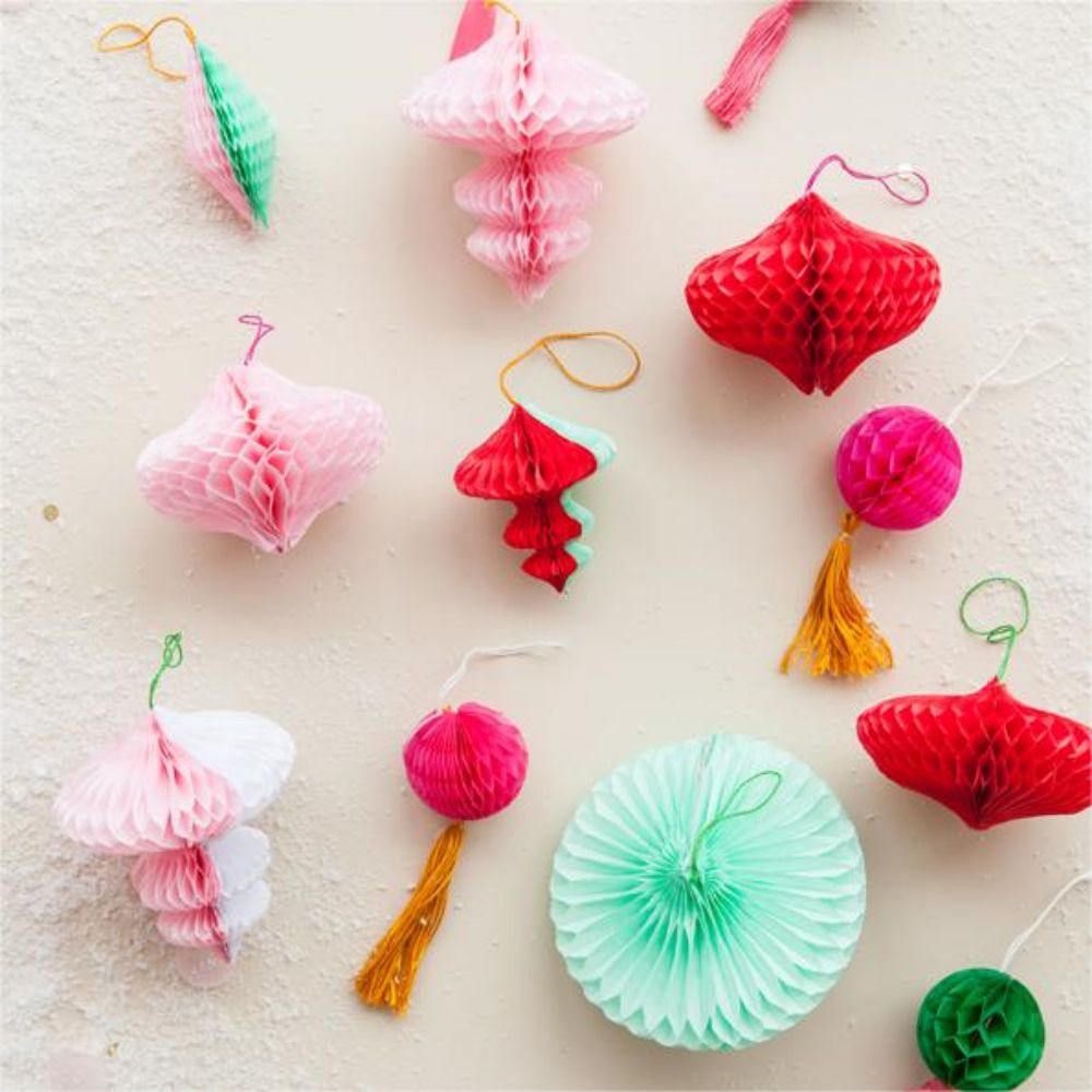 DIY Honeycomb Ornaments Hanging Paper Honeycomb Crafts