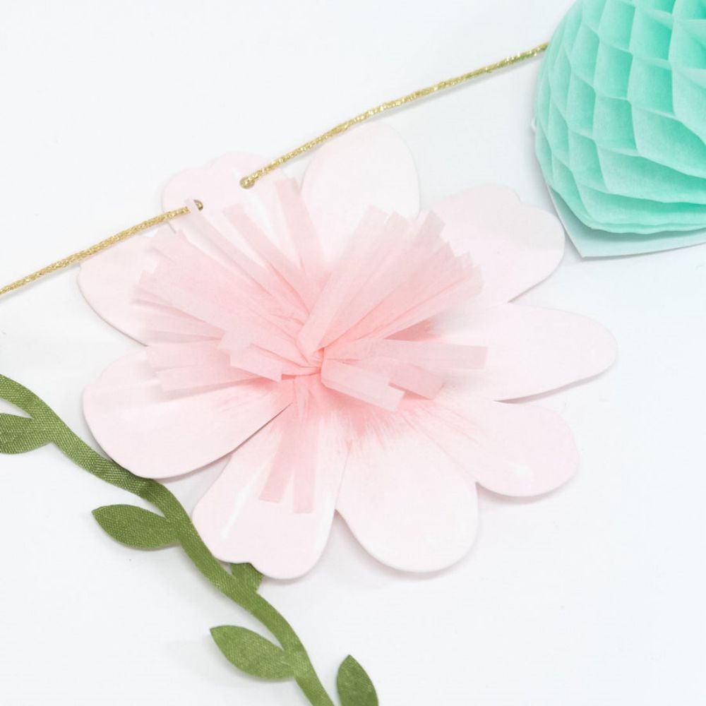 Fairy Paper Garland for Spring Party with Flower