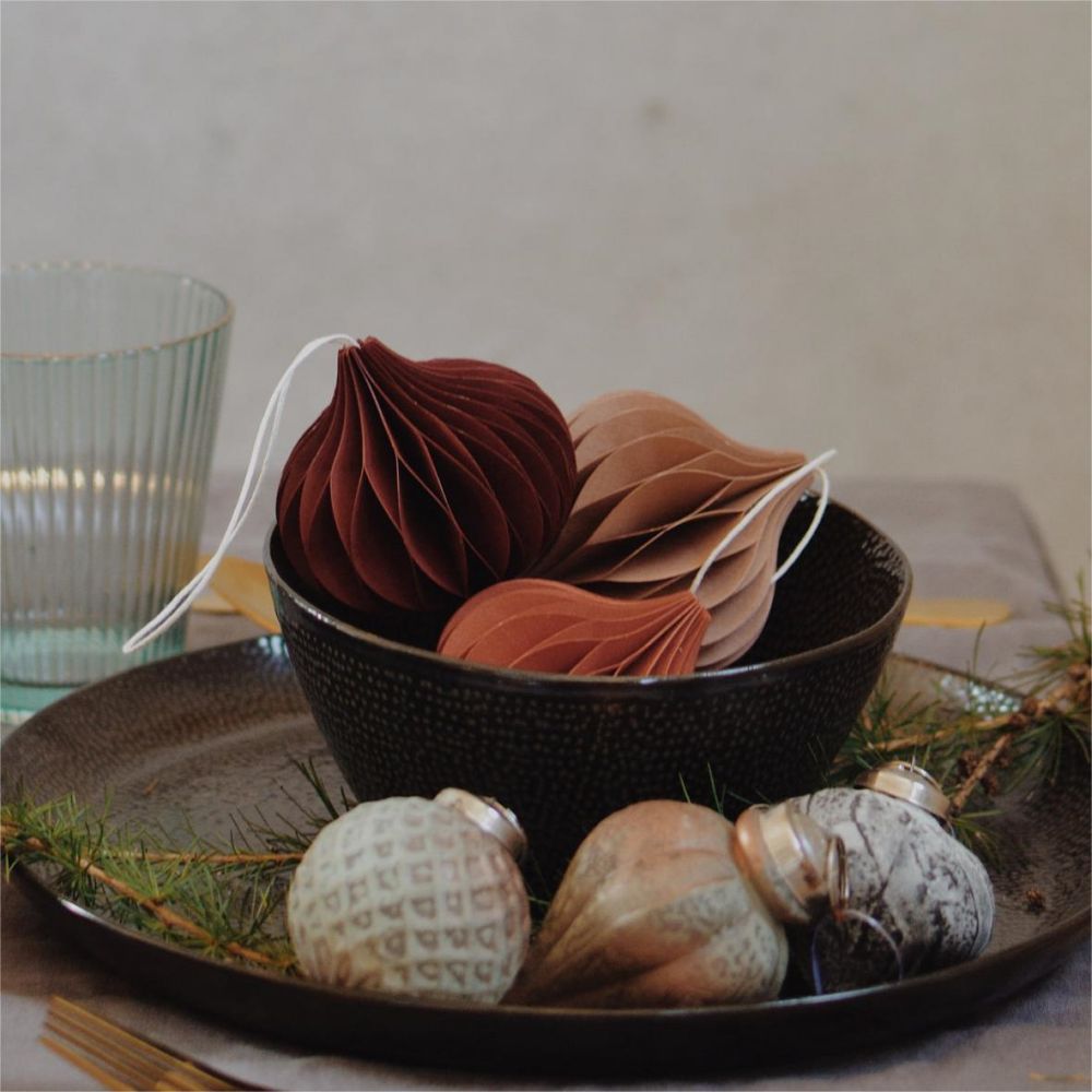 Natural Drops Paper Decoration Christmas Paper Balls Honeycomb Decoration Set
