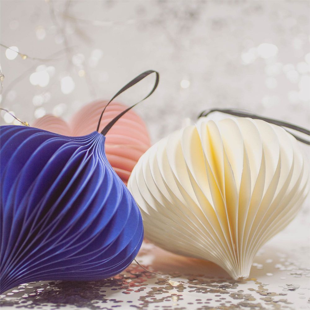 Onion Paper Ornaments Scandi White Ornament Recyclable Ornaments