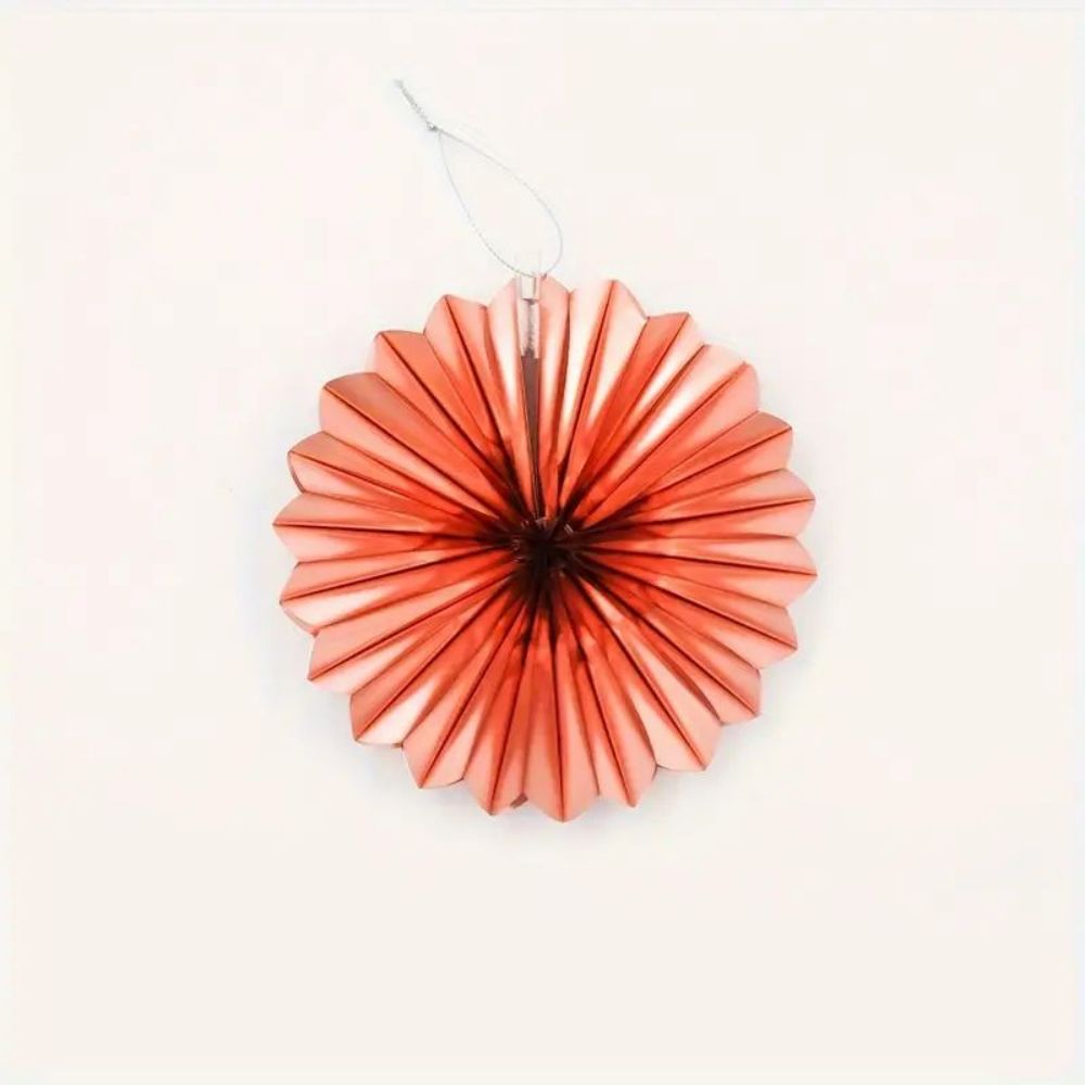 Orange Aluminized Origami Fan Flower