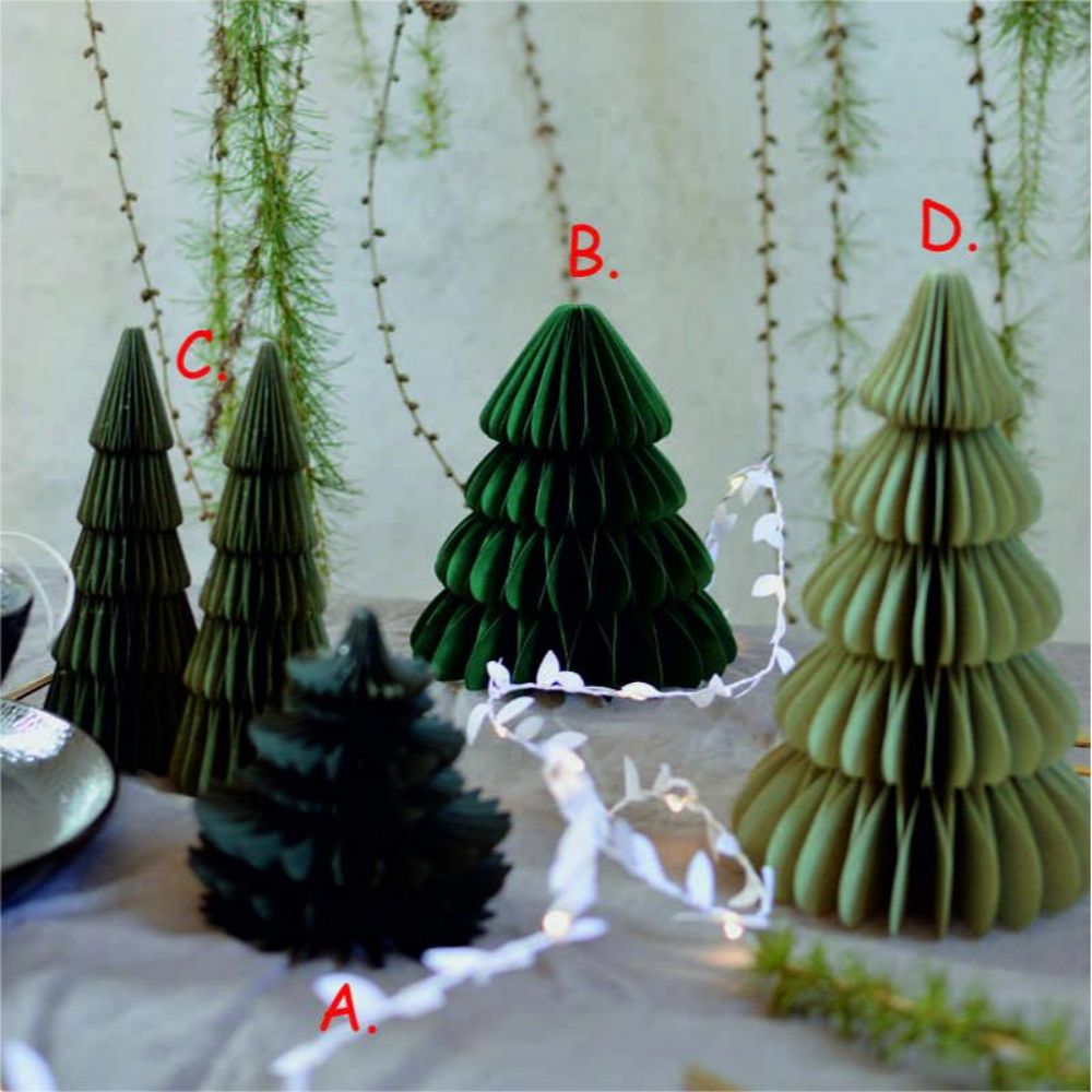 Paper Christmas Tree Honeycomb Tree Paper Decorations Set