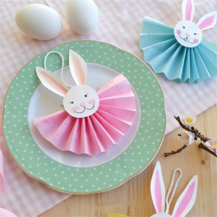 Paper Easter Bunny Fan Paper Bunny Decorations