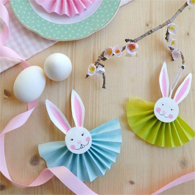Paper Easter Bunny Handmade Fan Paper Bunny Decorations