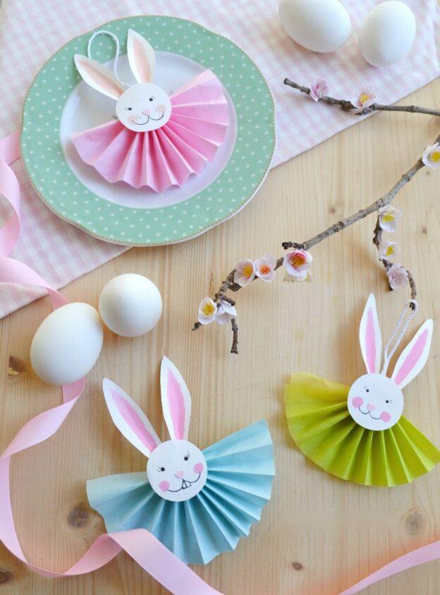 Paper Easter Bunny Handmade Paper Fan Bunny Decorations
