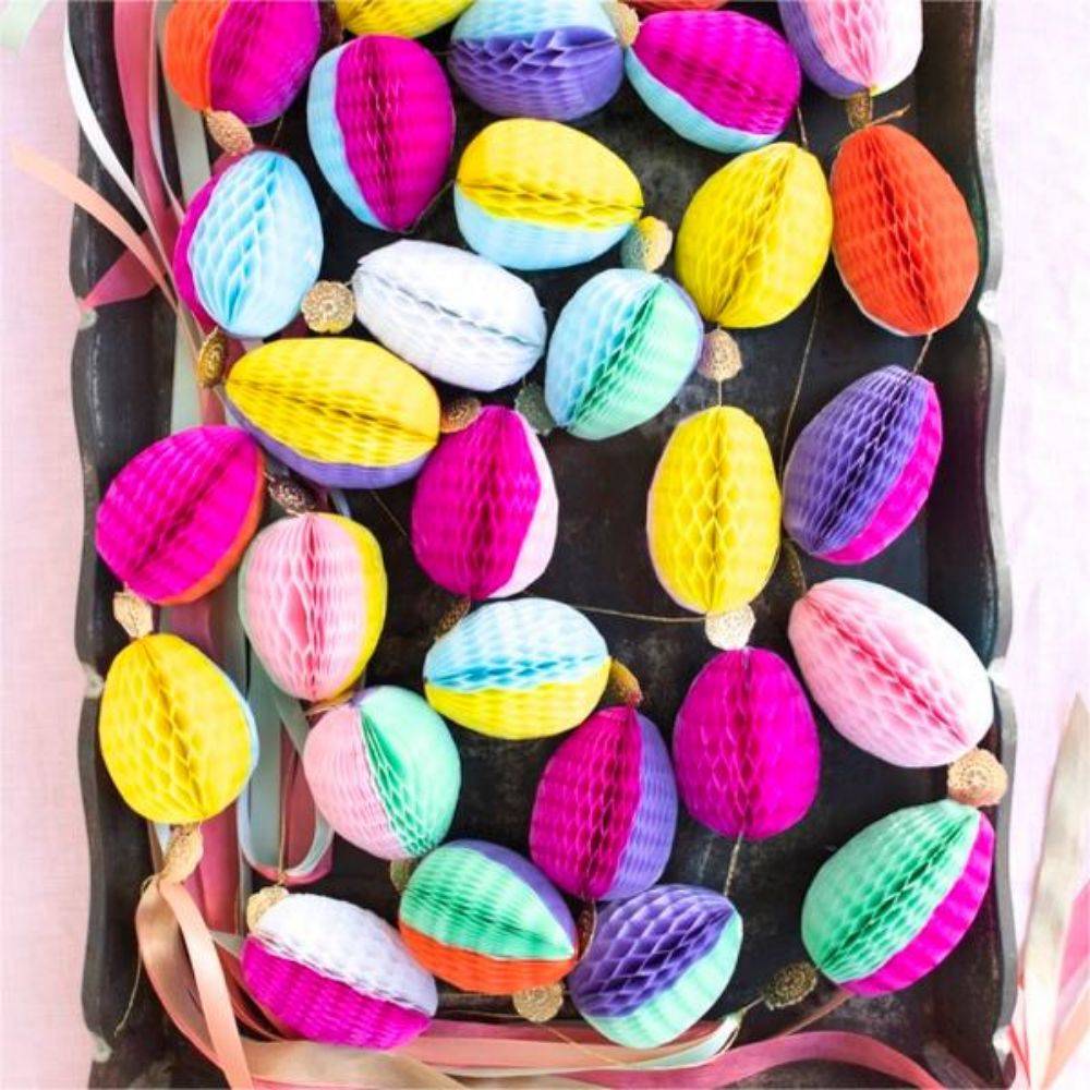 Paper Honeycomb Easter Egg Garland DIY Paper Crafts Wholesale